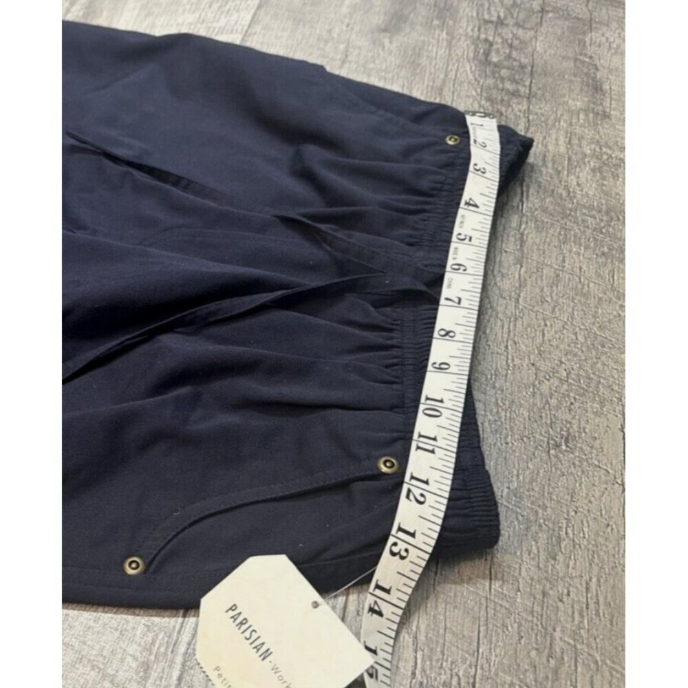 Parisian Works Pants Womens 4 Petite Blue Ankle Elastic Waist Pockets Casual NEW - Picture 6 of 7